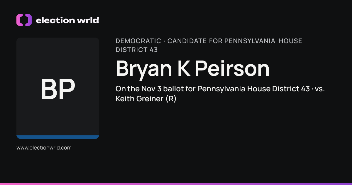 Profile card for Bryan K Peirson