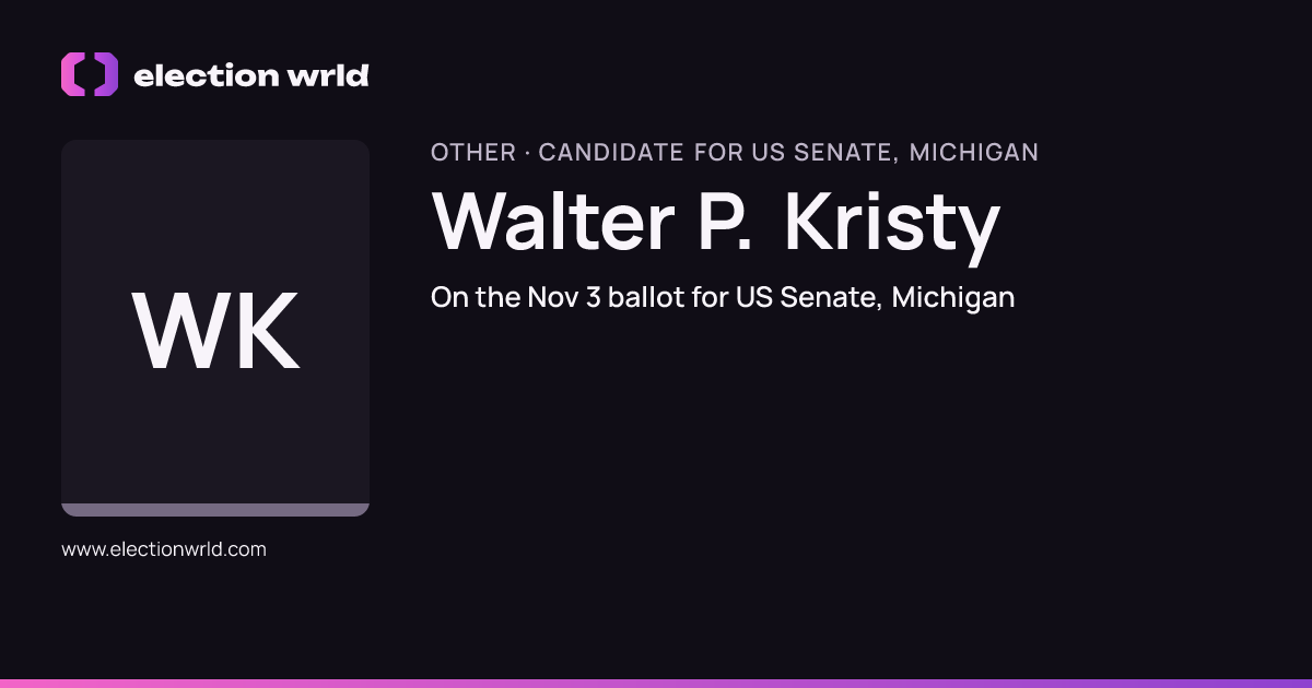 Profile card for Walter P. Kristy